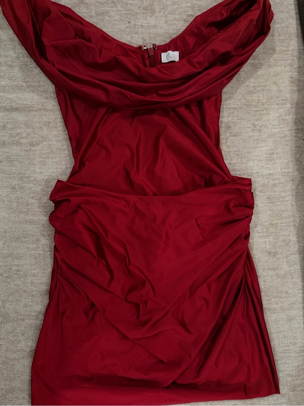 Oh Polly Red Ruched Bodycon Dress